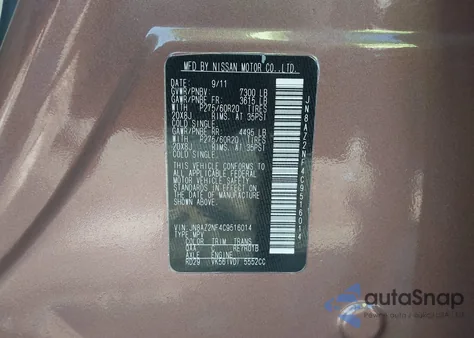 2012 Infiniti Qx56 from USA, damaged, VIN JN8AZ2NF4C9516014